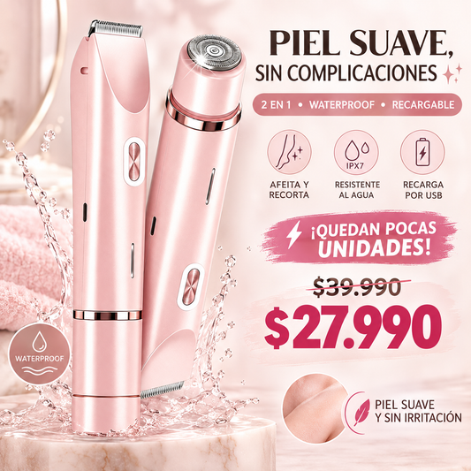 PinkSmooth™ – La Afeitadora Femenina 2 en 1 para un acabado suave y preciso.