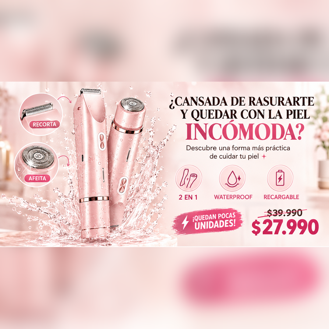 PinkSmooth™ – La Afeitadora Femenina 2 en 1 para un acabado suave y preciso.