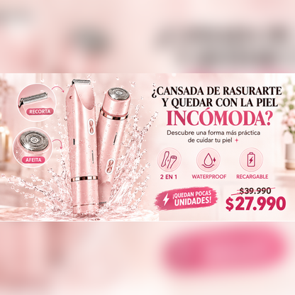 PinkSmooth™ – La Afeitadora Femenina 2 en 1 para un acabado suave y preciso.