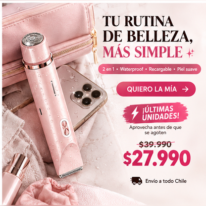 PinkSmooth™ – La Afeitadora Femenina 2 en 1 para un acabado suave y preciso.